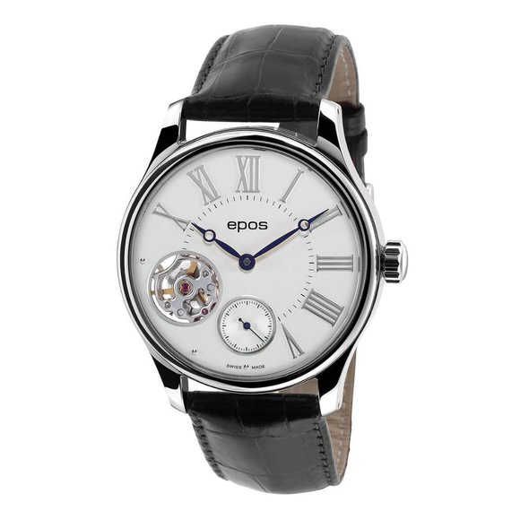 Epos Swiss Men's Watch Black Leather Automatic Wrist Watch 3369 - Picture 1 of 2